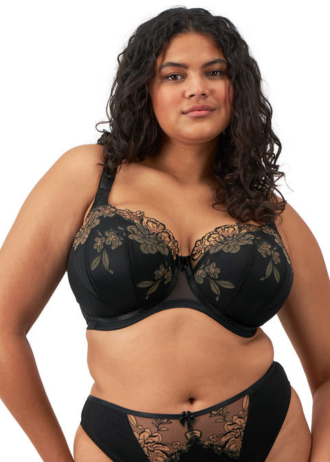 Elomi Teagan Uw Padded Half Cup Bra Black / Almond