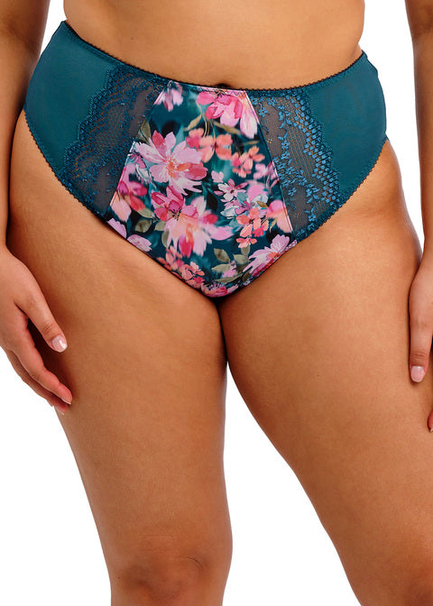 Elomi Lucie High Leg Brief Teal Floral