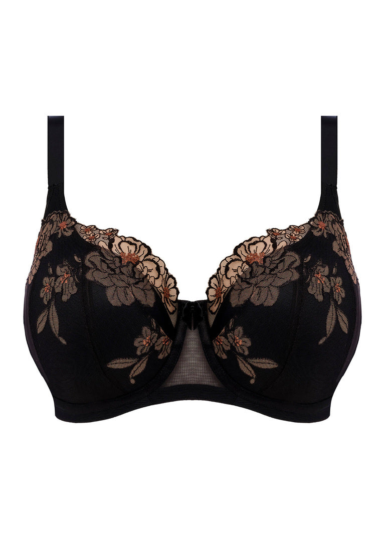 Elomi Teagan Uw Padded Half Cup Bra Black / Almond