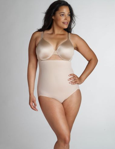 Naomi & Nicole Unbelievable Comfort Plus Hi Waist Brief Nude 7775