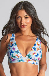 Panache Kara Non Wired Plunge Bikini Top Flutter Print