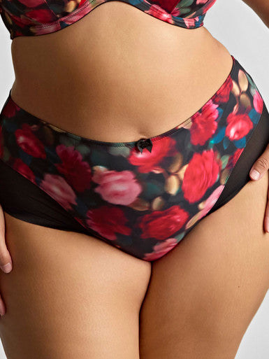 Sculptresse Bliss Deep Brief Rose Print
