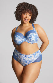 Sculptresse Bliss Deep Brief Blue Floral