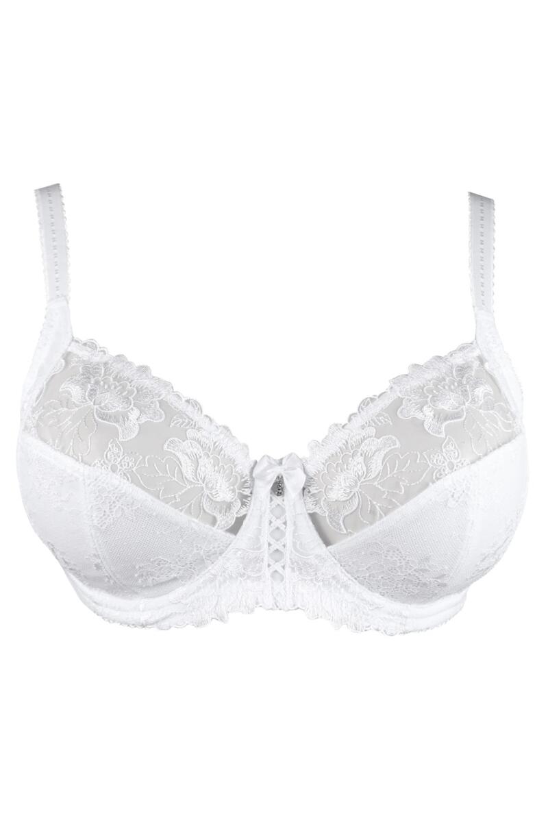 Pour Moi Sofia Lace Embroidered Side Support Bra White