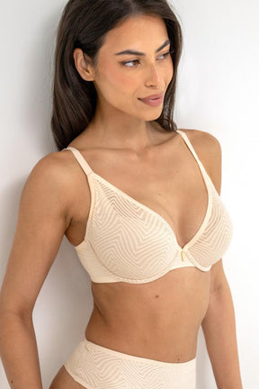 Pour Moi Charmed Lightly Padded Plunge Bra Pearl