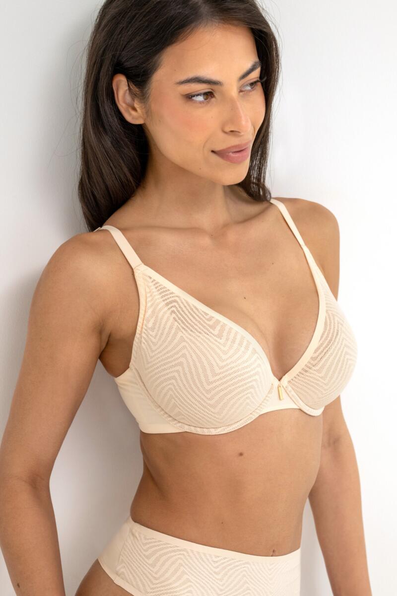 Pour Moi Charmed Lightly Padded Plunge Bra Pearl