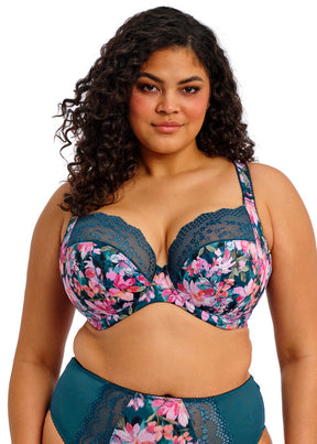 Elomi Lucie Uw Plunge Bra Stretch Teal Floral