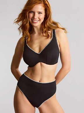 Panache Jennifer High Waist Bikini Brief Aurora Black/White