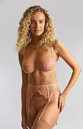 Panache Allure Suspender Belt Champagne Gold