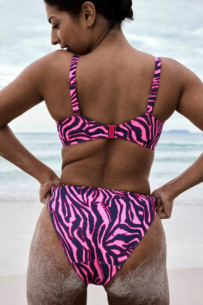 Prima Donna Malabo Underwired Bikini Top Hot Pink Zebra