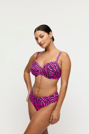 Prima Donna Malabo Underwired Bikini Top Hot Pink Zebra