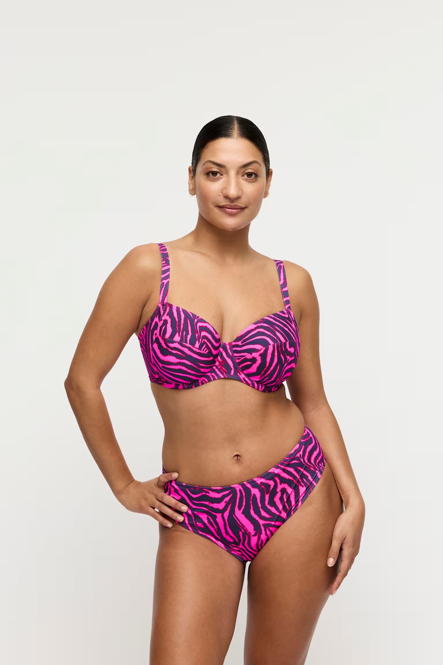 Prima Donna Malabo Underwired Bikini Top Hot Pink Zebra